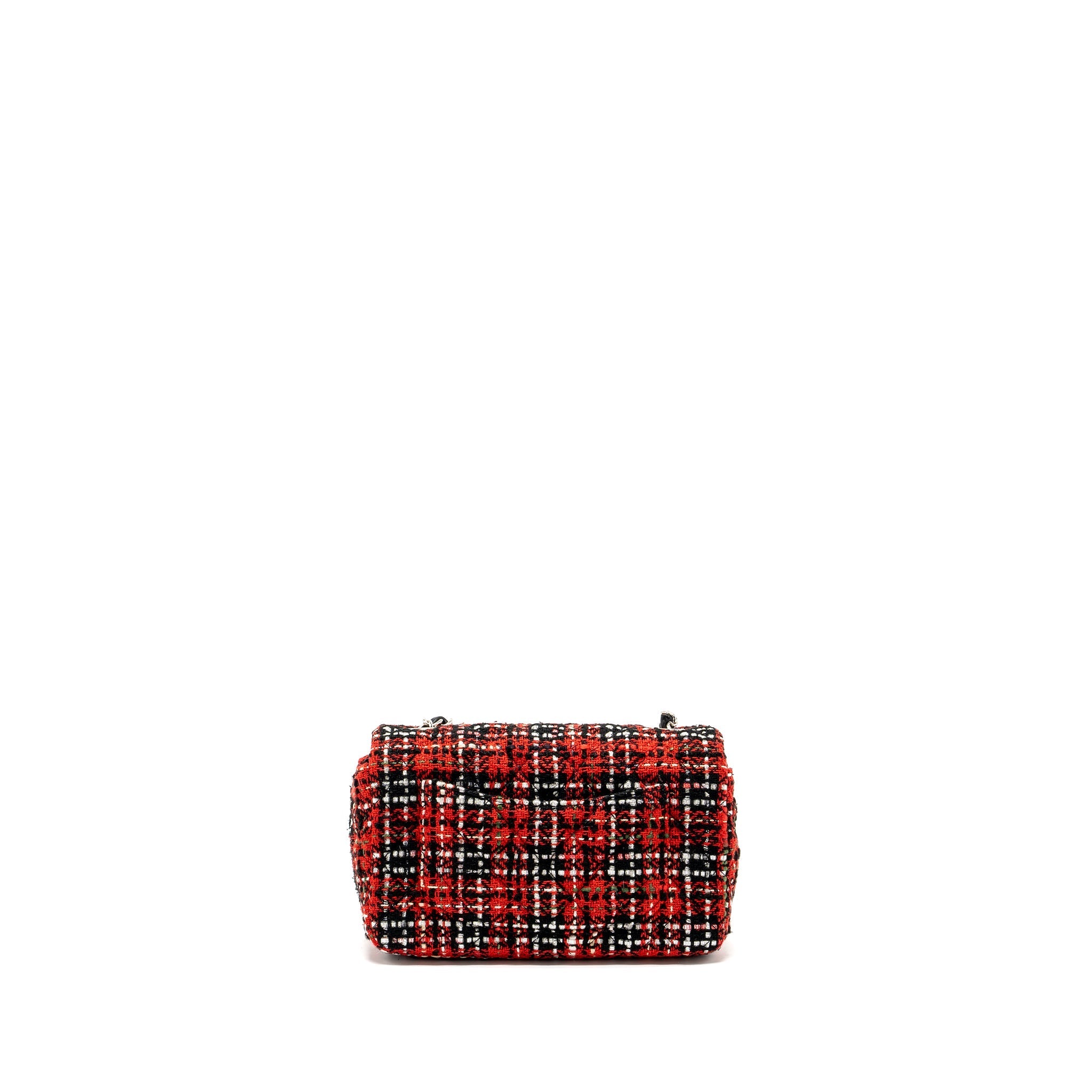 CHANEL MINI RECTANGULAR FLAP BAG TWEED RED / BLACK MULTICOLOUR SHW