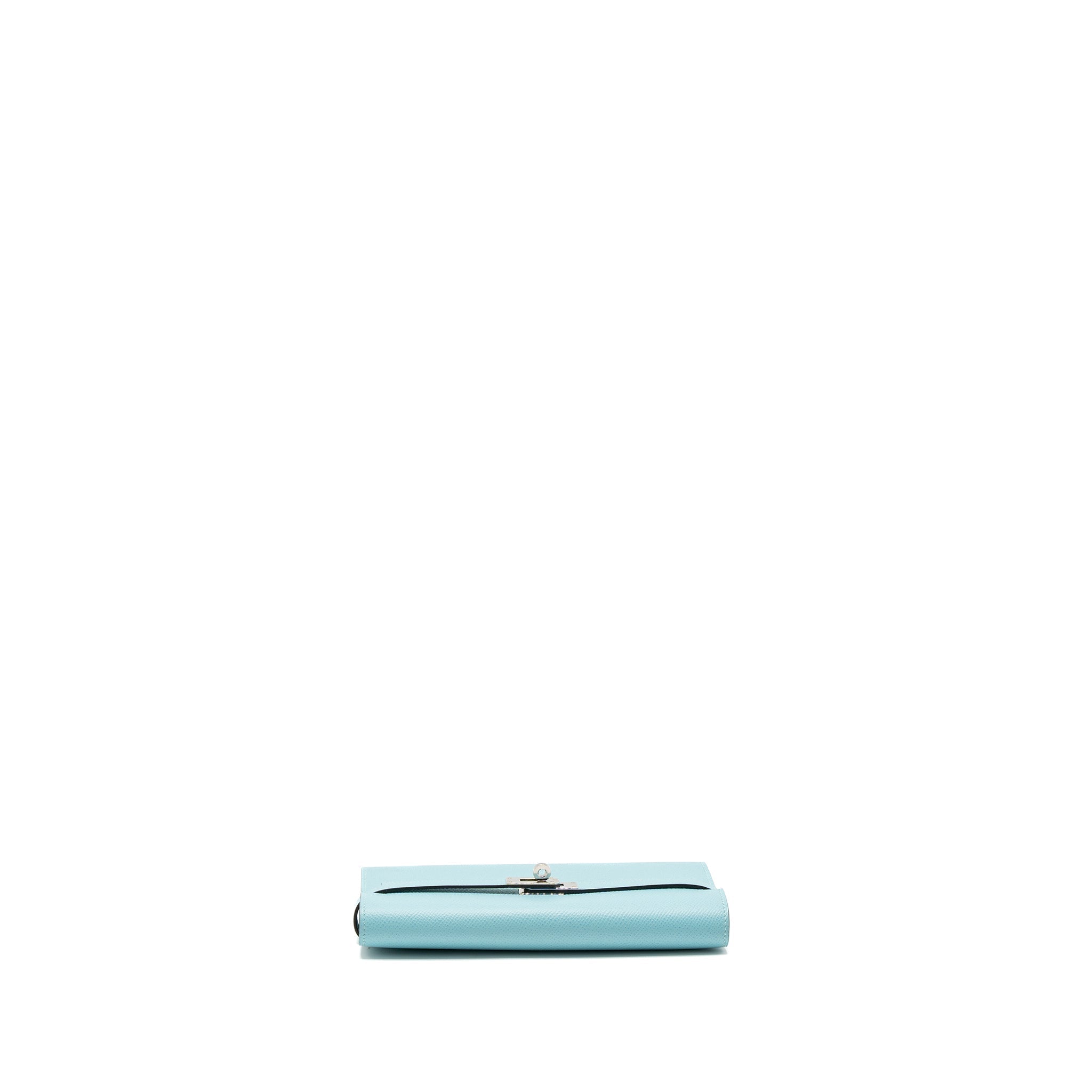 HERMES KELLY LONG WALLET EPSOM BLUE ATOLL SHW