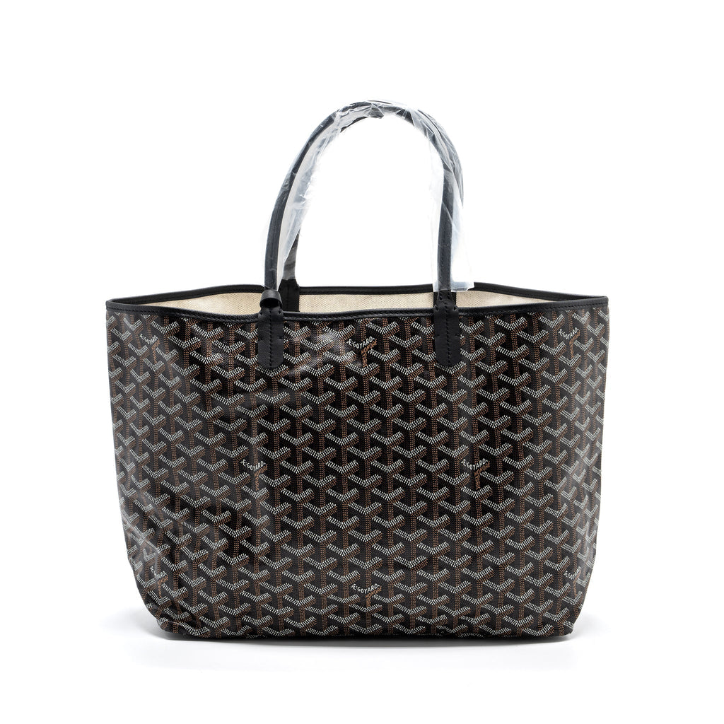 GOYARD SAINT LOUIS PM TOTE BAG GOYARDINE CANVAS BLACK / MULTICOLOR