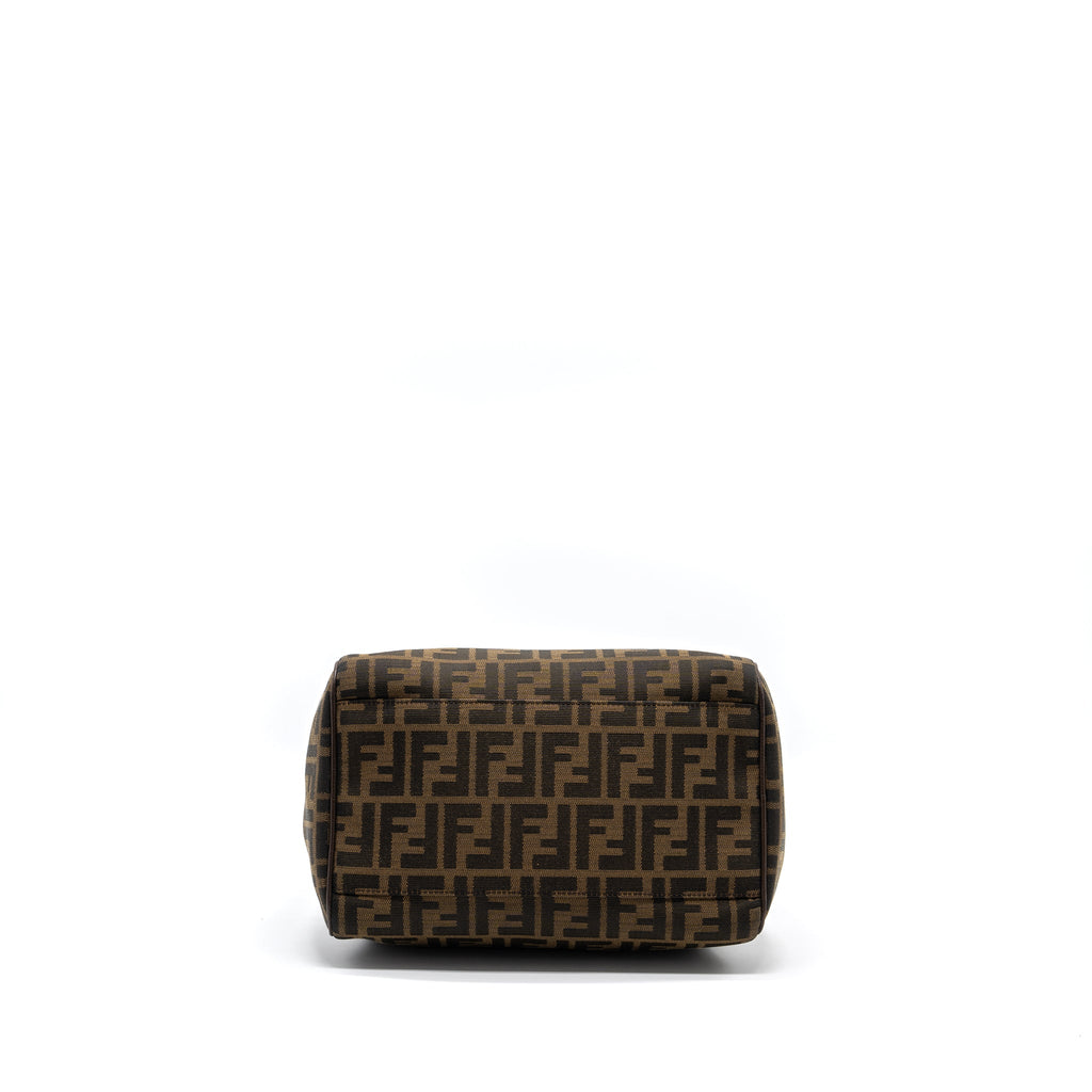 FENDI BOSTON BAG FF JACQUARD FABRIC BROWN GHW