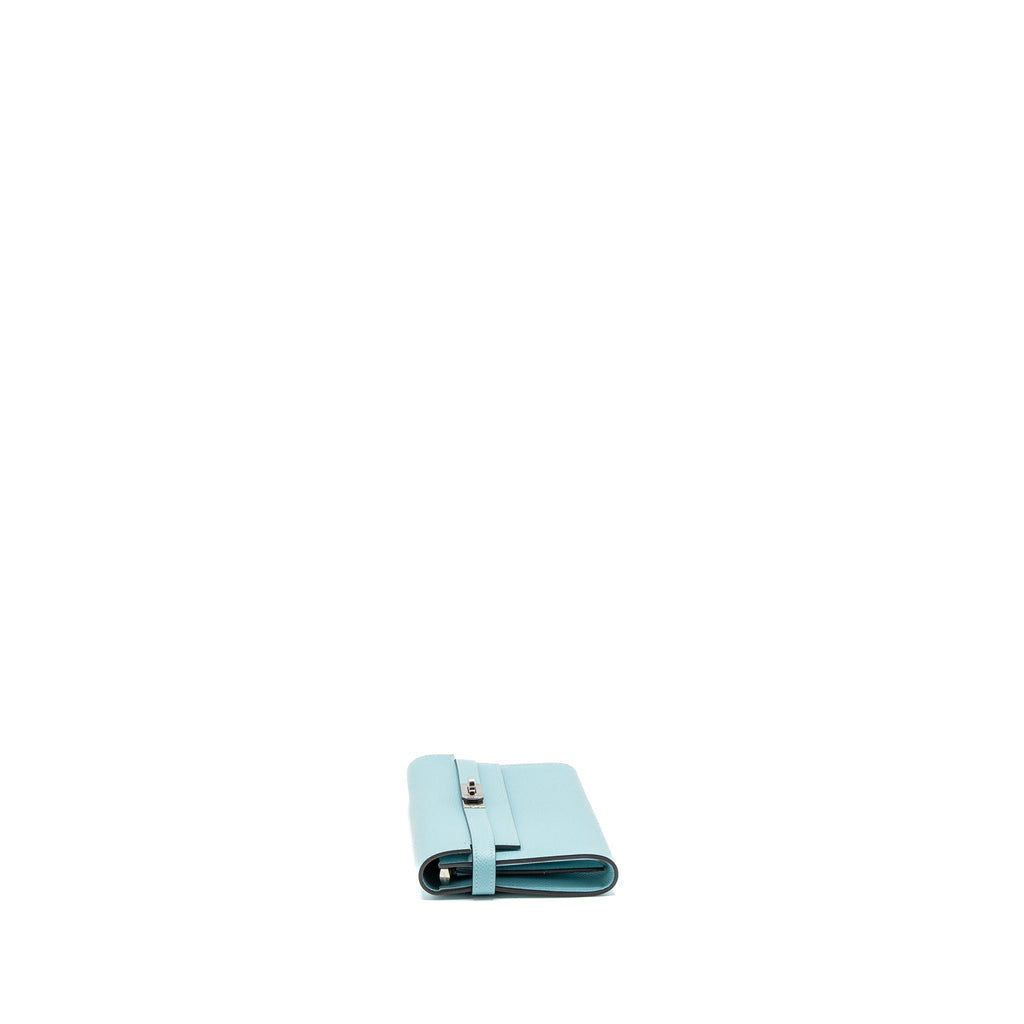 HERMES KELLY LONG WALLET EPSOM BLUE ATOLL SHW