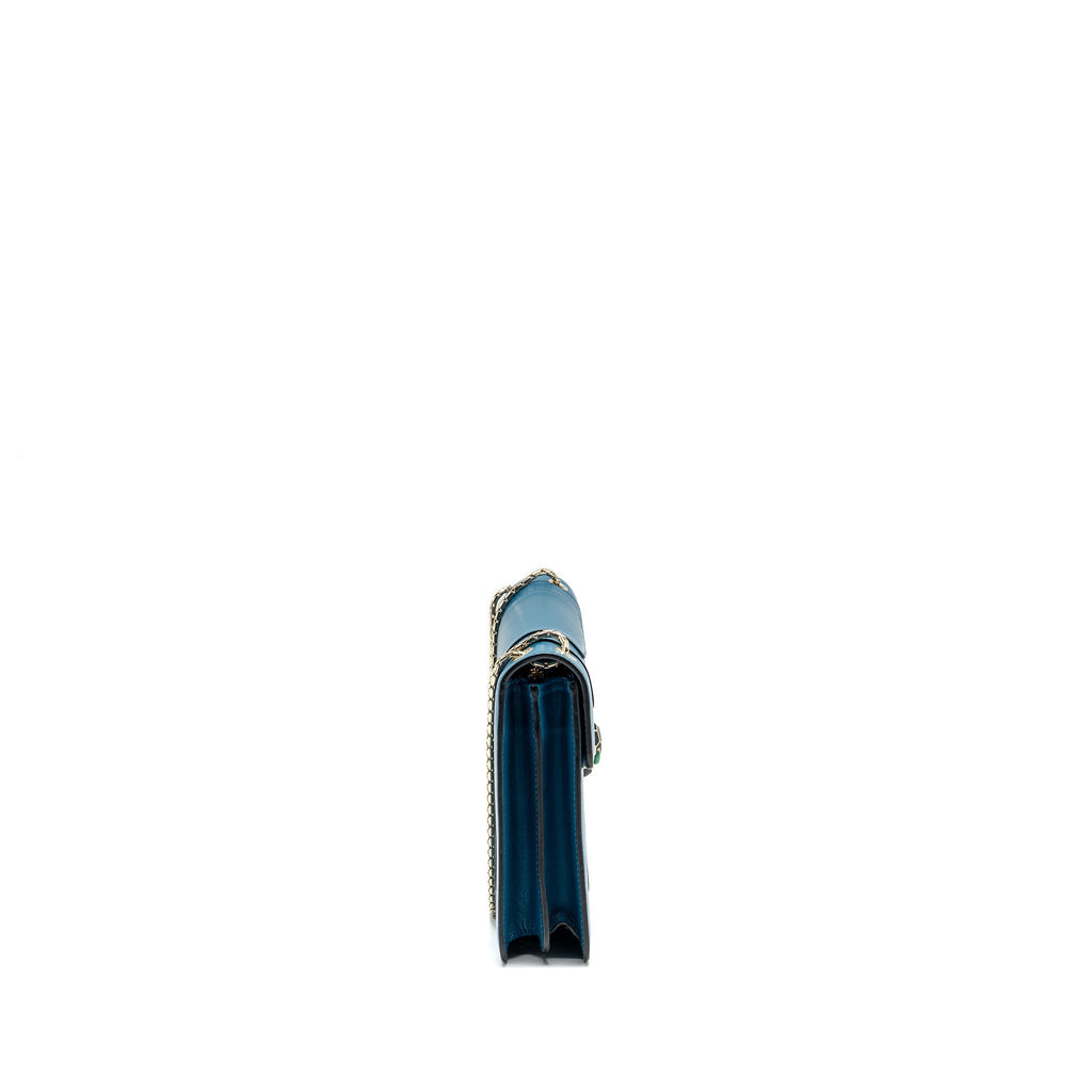 BVLGARI SERPENTI FOREVER FLAP BAG CALFSKIN BLUE GHW