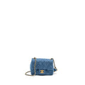 CHANEL PEARL CRUSH MINI SQUARE FLAP BAG DENIM BLUE GHW (MICROCHIP)