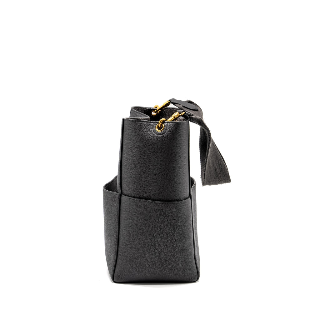 CELINE SANGLE BUCKET BAG CALFSKIN DARK GREY GHW