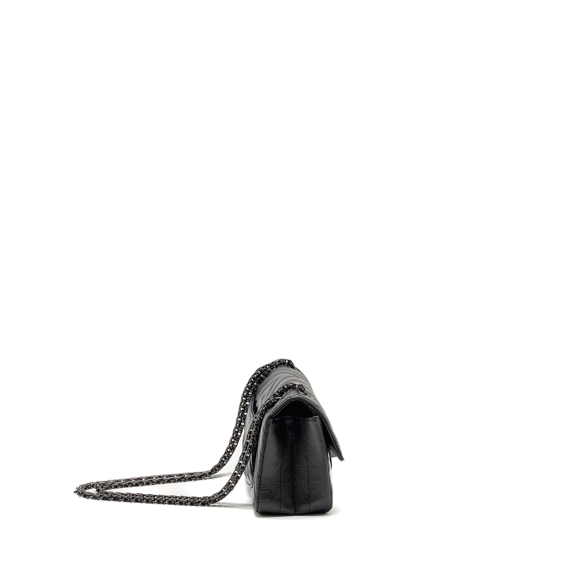 CHANEL MINI 2.55 REISSUE CHEVRON CALFSKIN SO BLACK