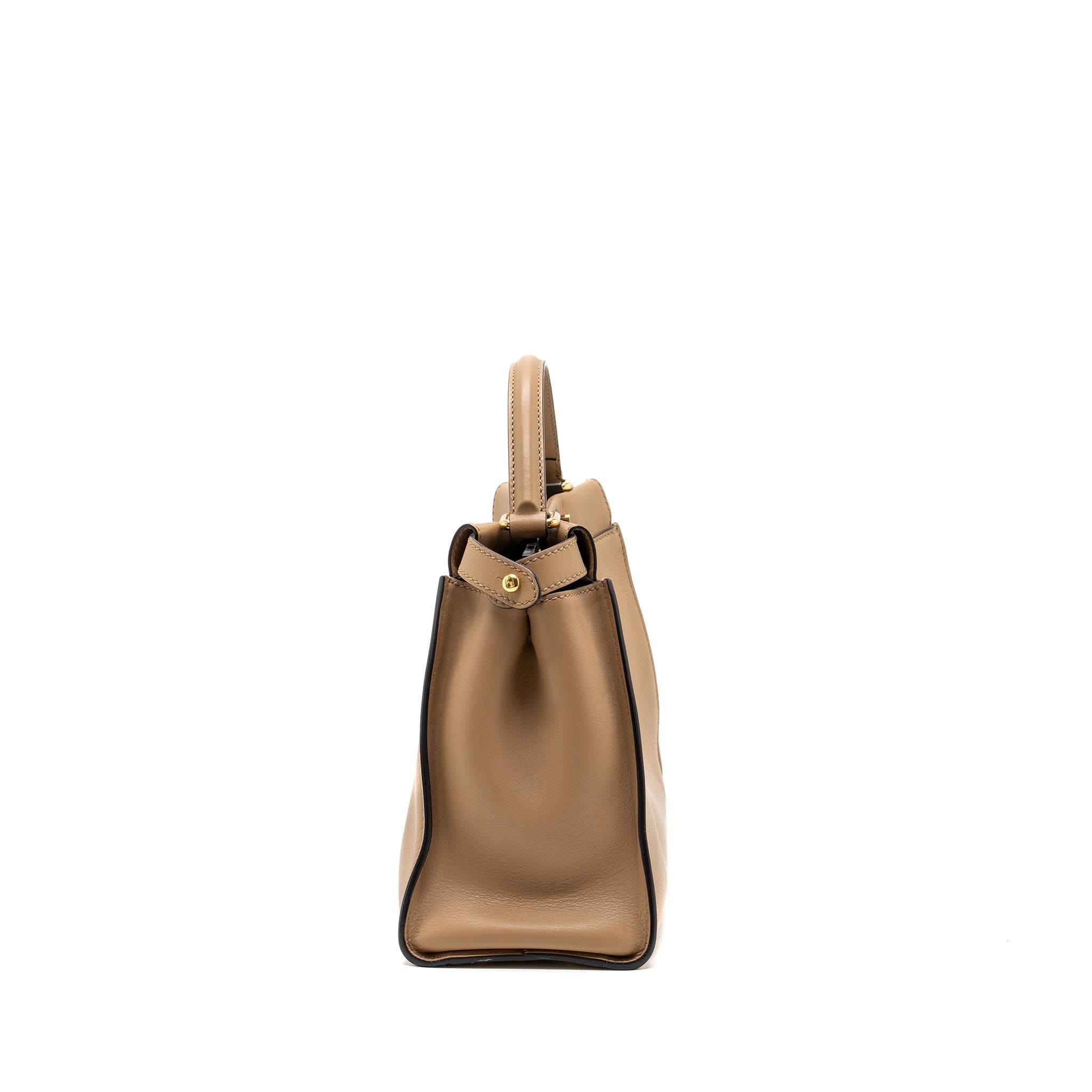 FENDI MEDIUM PEEKABOO CALFSKIN TOBACCO MULTICOLOUR HARDWARE