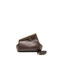 FENDI SMALL FENDI FIRST CLUTCH BAG NAPPA BROWN GHW