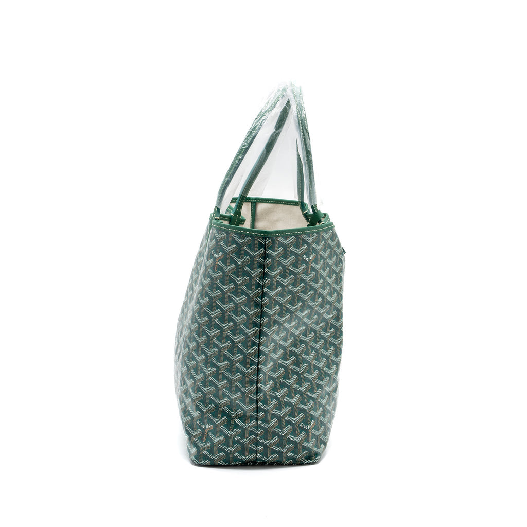 GOYARD SAINT LOUIS PM TOTE BAG GOYARDINE CANVAS GREEN / MULTICOLOURED SHW