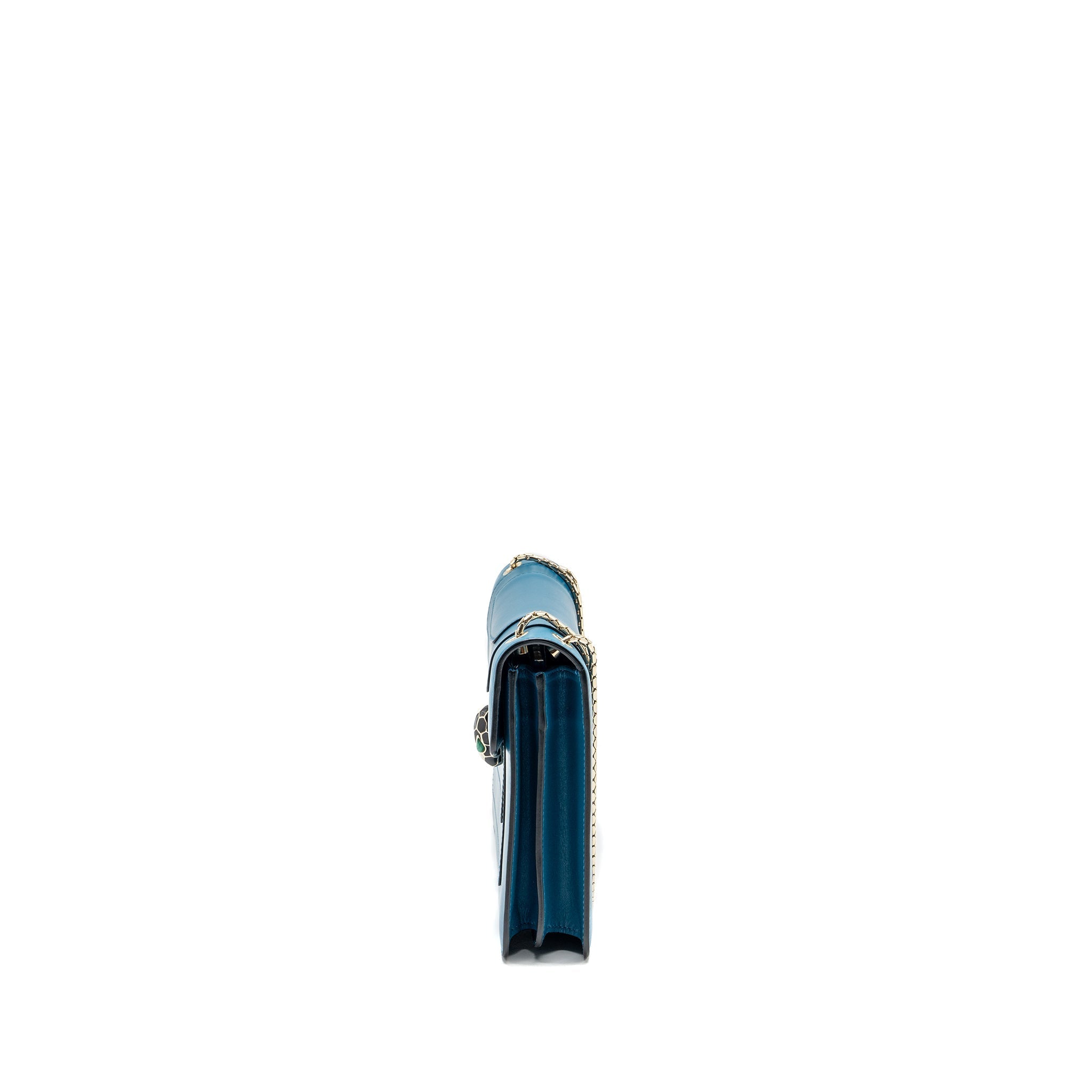 BVLGARI SERPENTI FOREVER FLAP BAG CALFSKIN BLUE GHW