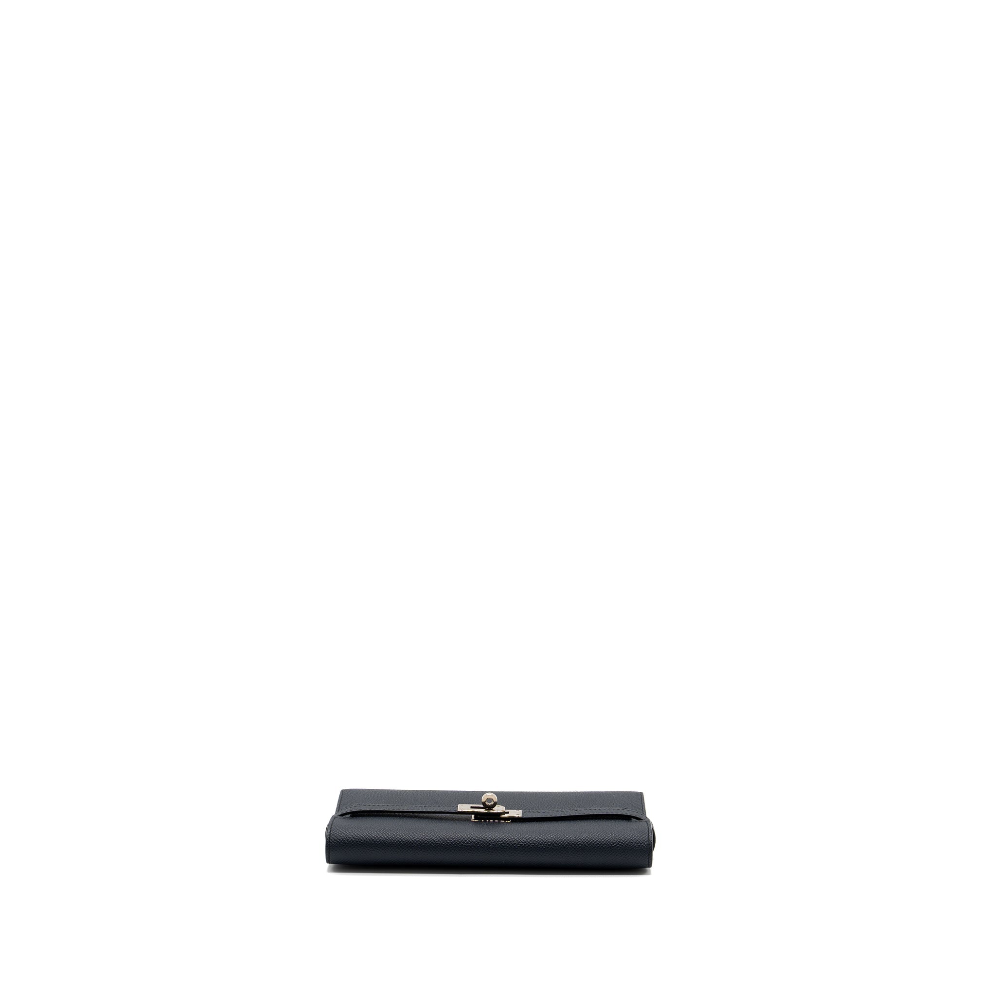 HERMES KELLY LONG WALLET EPSOM BLUE NUIT/ PURPLE SHW