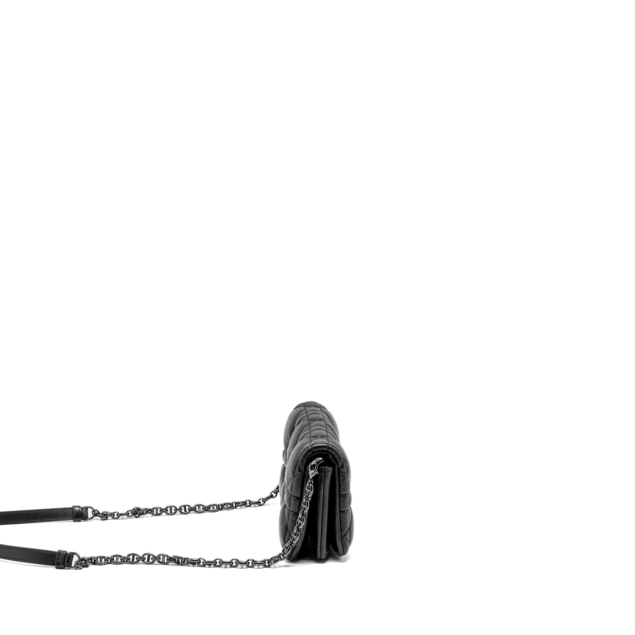 DIOR MINI CARO FLAP BAG CALFSKIN BLACK/ BLACK HARDWARE