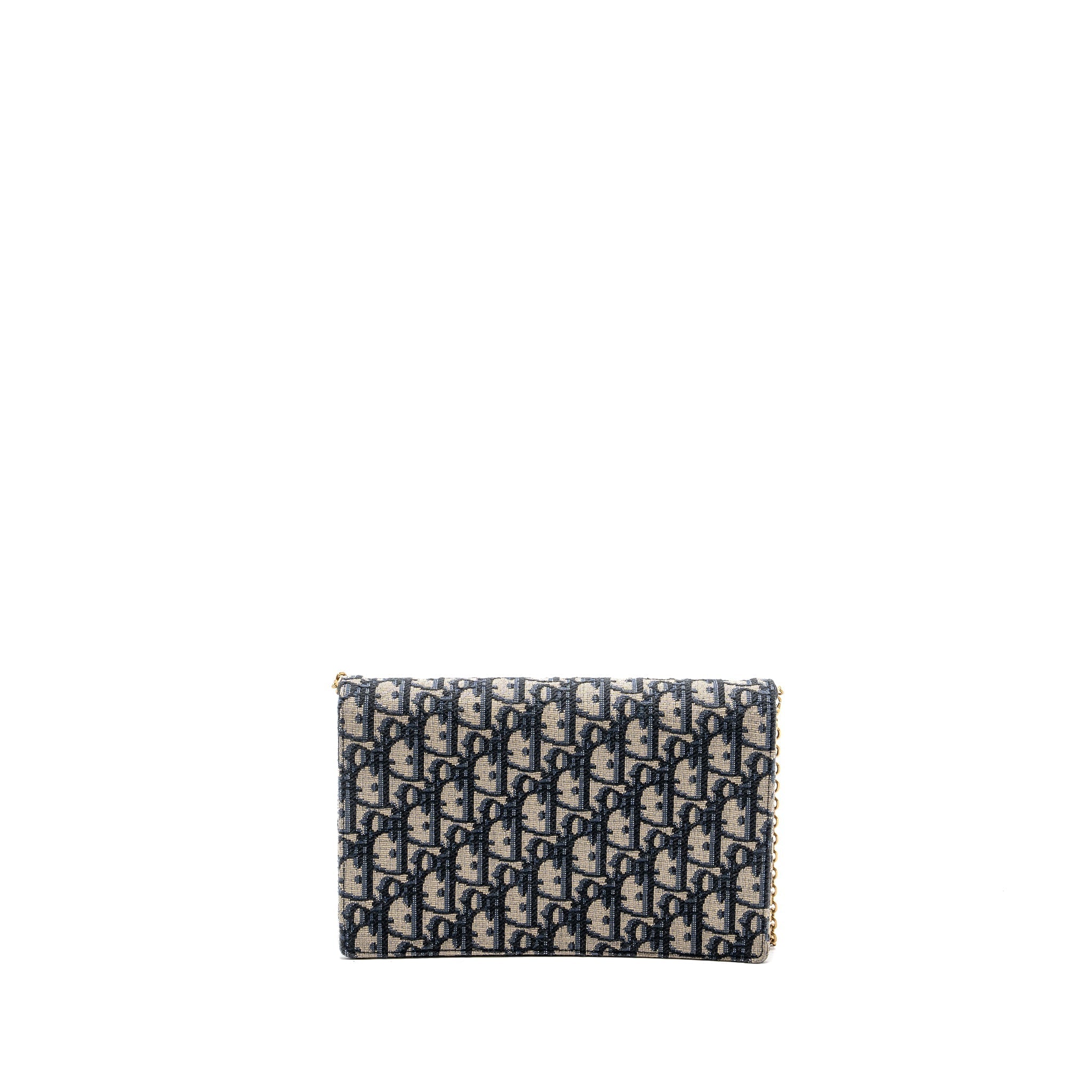 DIOR SADDLE FLAP BAG BLUE DIOR OBLIQUE EMBROIDERY GHW