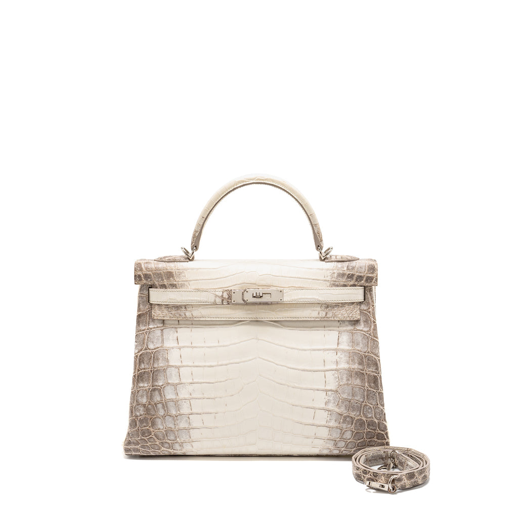 HERMES KELLY 32 CROCODILE NILOTICUS HIMALAYA BLANC SHW