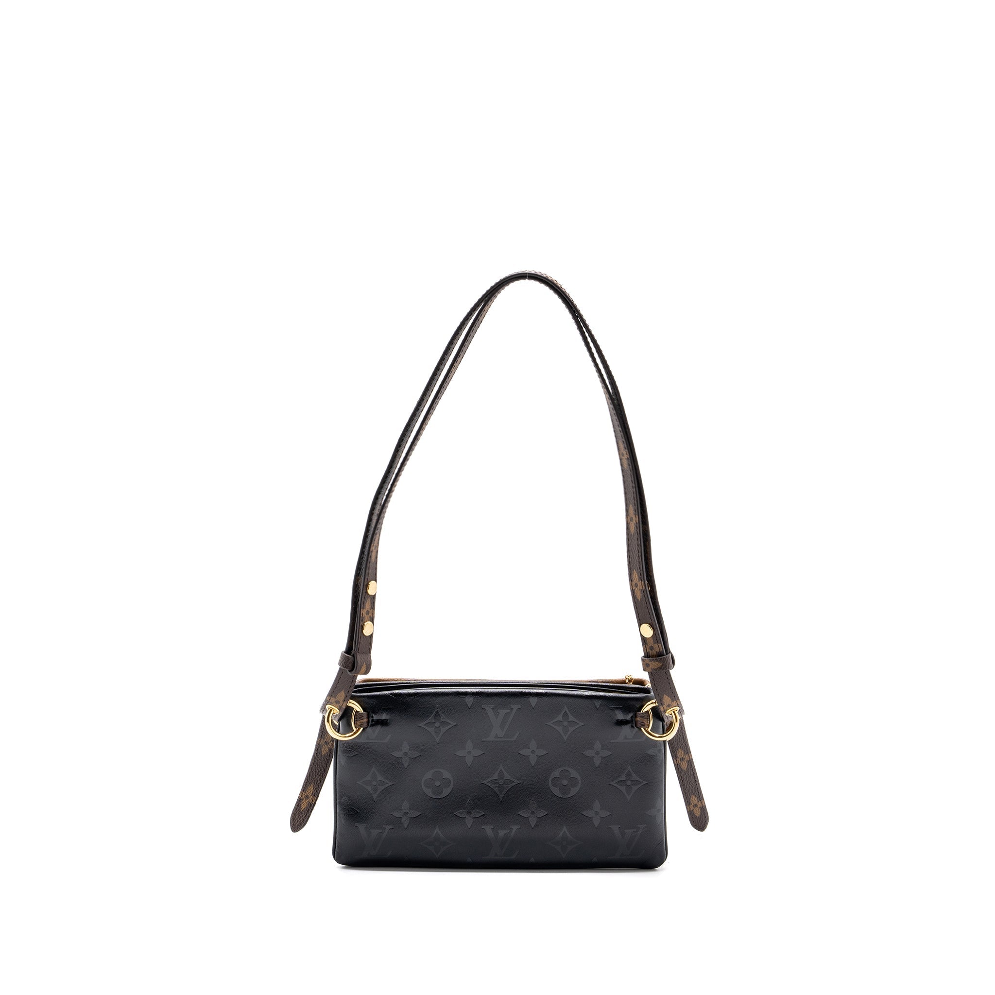 LOUIS VUITTON LV3 POCHETTE SHOULDER BAG REVERSE MONOGRAM CANVAS LAMBSKIN GHW