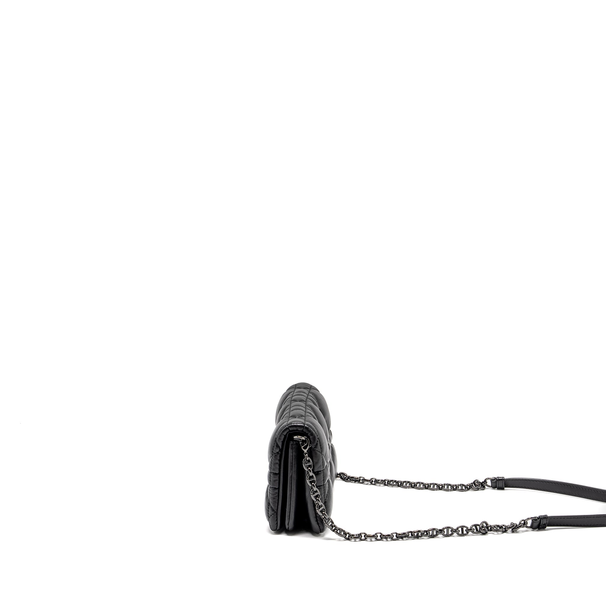 DIOR MINI CARO FLAP BAG CALFSKIN BLACK/ BLACK HARDWARE