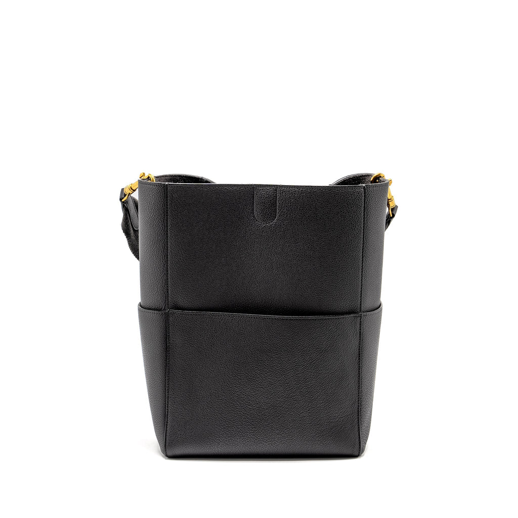 CELINE SANGLE BUCKET BAG CALFSKIN DARK GREY GHW