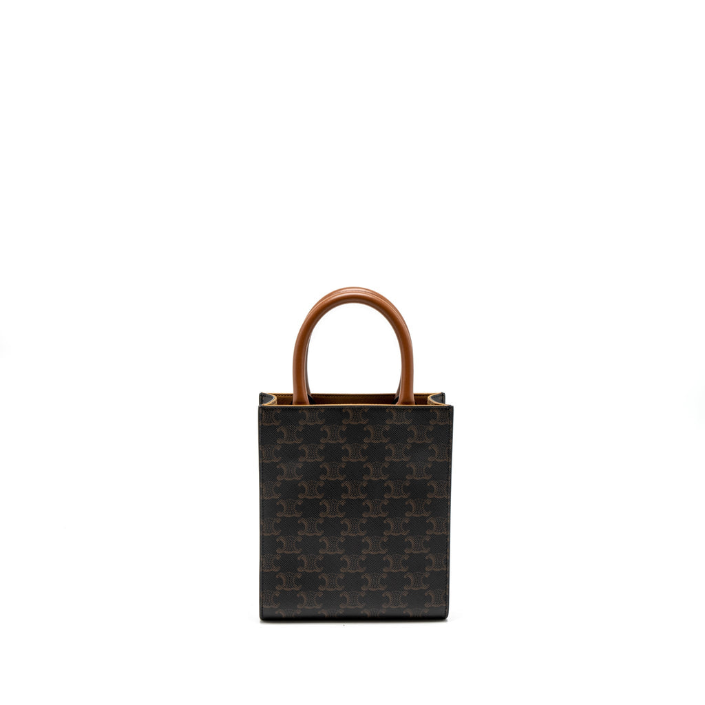 CELINE MINI VERTICAL CABAS TRIOMPHE CANVAS BROWN GHW