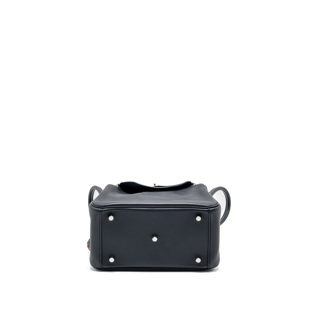 HERMES LINDY 26 SWIFT/EPSOM BLUE INDIGO WITH TRESSAGE STRAP SHW