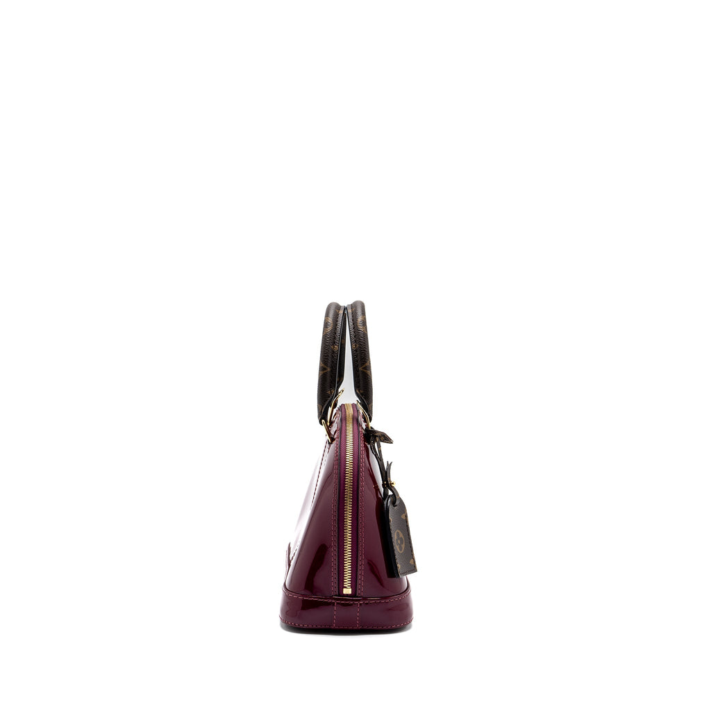 LOUIS VUITTON ALMA BB VERNI MIROIR PATENT DARK PINK GHW