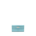 HERMES KELLY LONG WALLET EPSOM BLUE ATOLL SHW