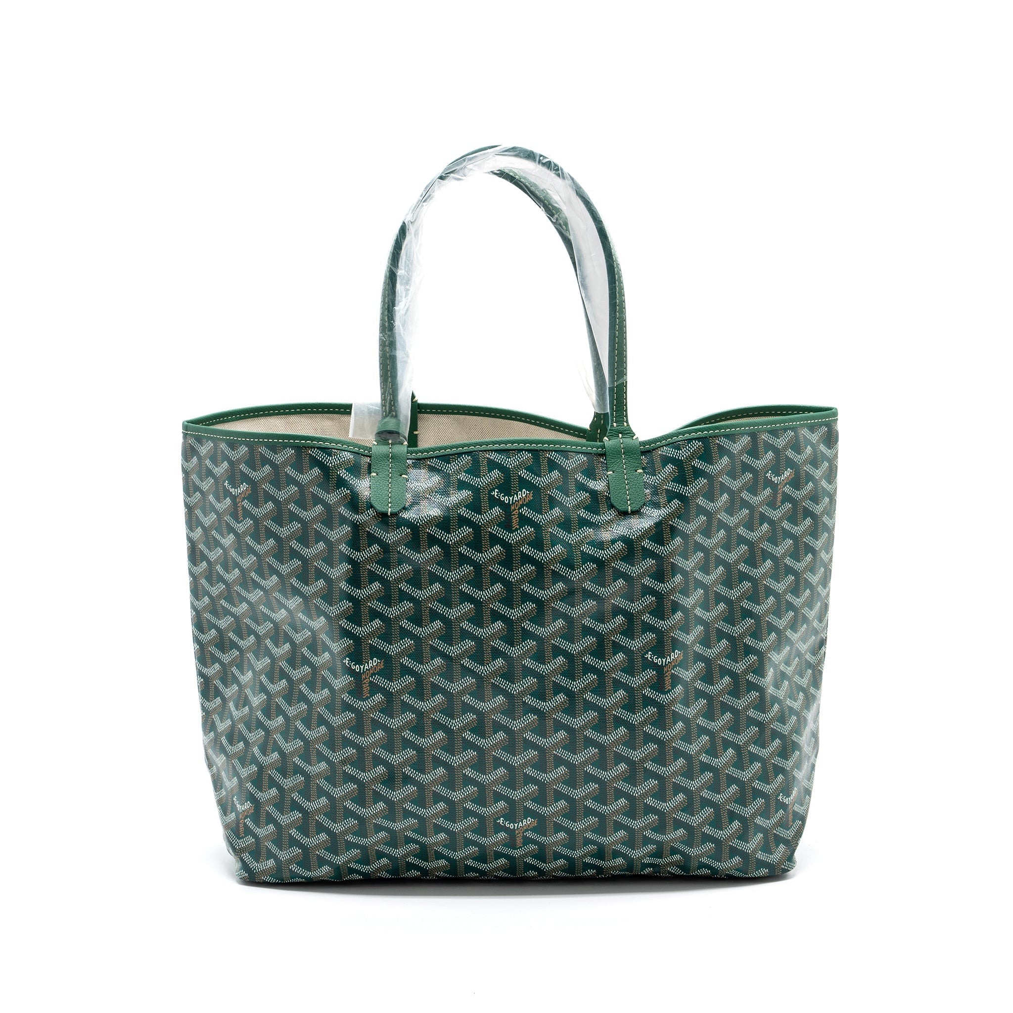 GOYARD SAINT LOUIS PM TOTE BAG GOYARDINE CANVAS GREEN / MULTICOLOURED SHW