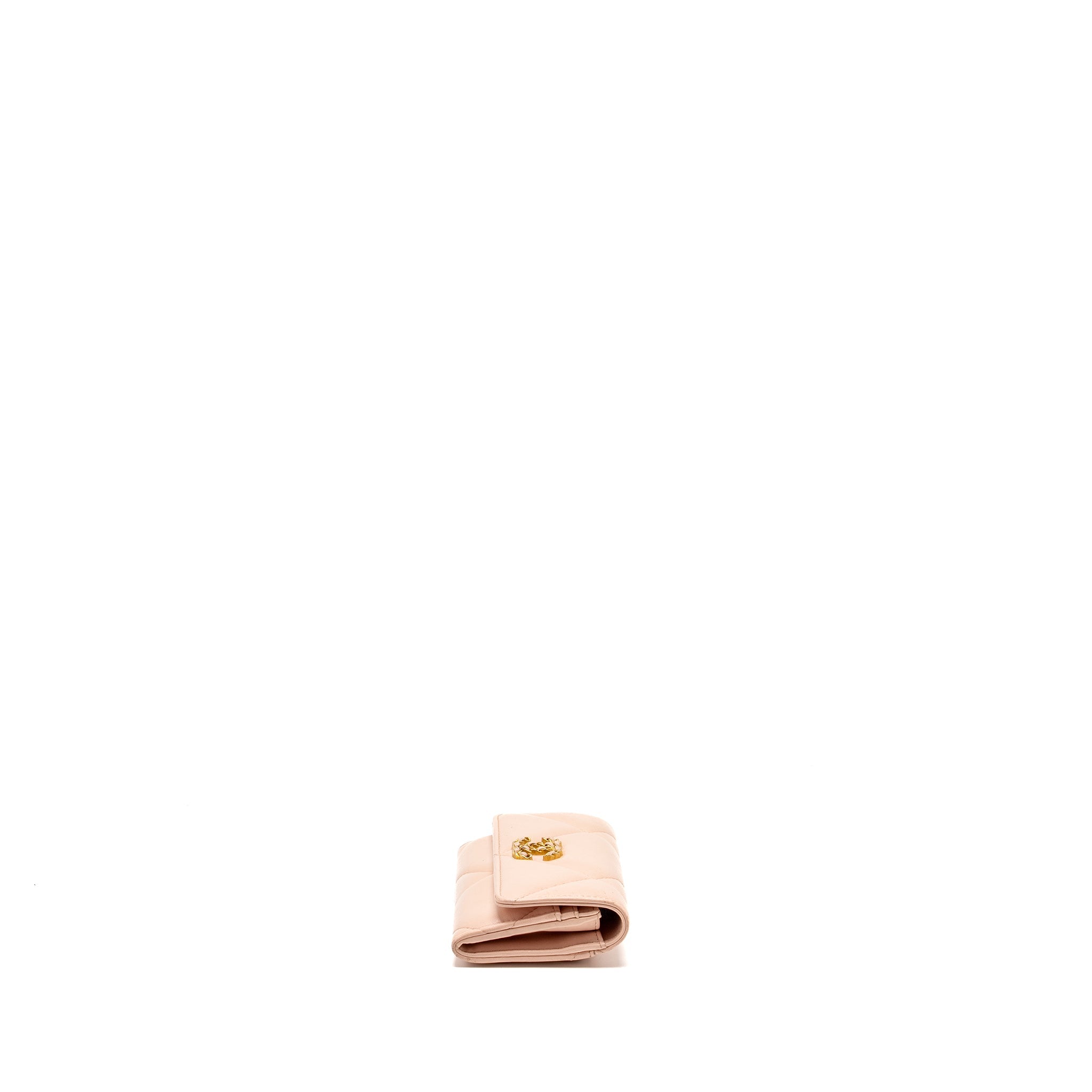 CHANEL 19 LONG FLAP WALLET LAMBSKIN PINK GHW (MICROCHIP)