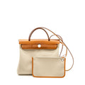 HERMES HERBAG 31 ZIP BAG TOILE MILITAIRE / VACHE HUNTER BETON/ NATURE SHW
