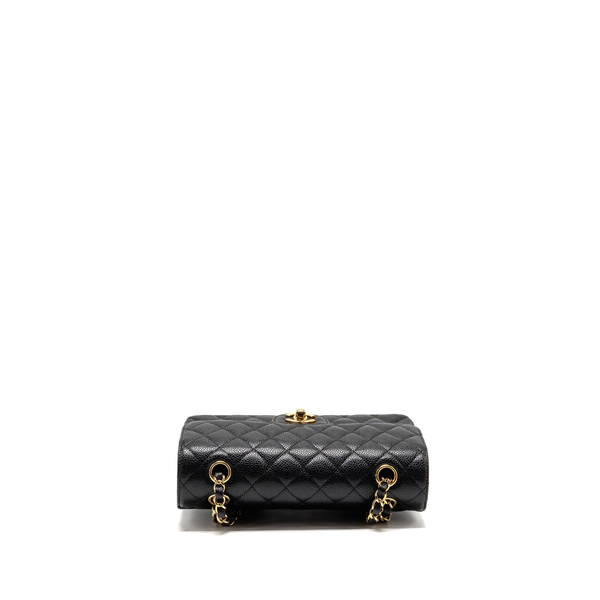 CHANEL SMALL CLASSIC DOUBLE FLAP BAG CAVIAR BLACK GHW (MICROCHIP)