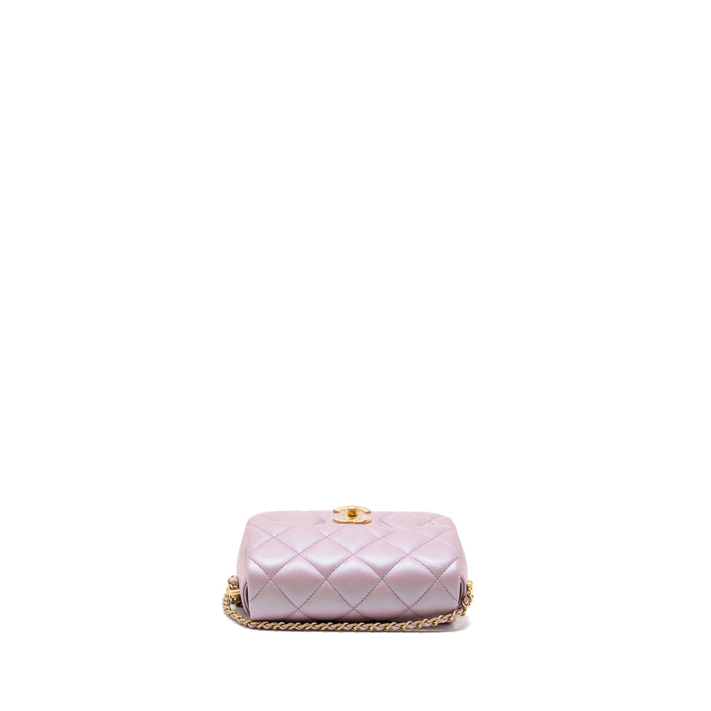 CHANEL MY PERFECT MINI SQUARE FLAP BAG CAVIAR PINK GHW (MICROCHIP)