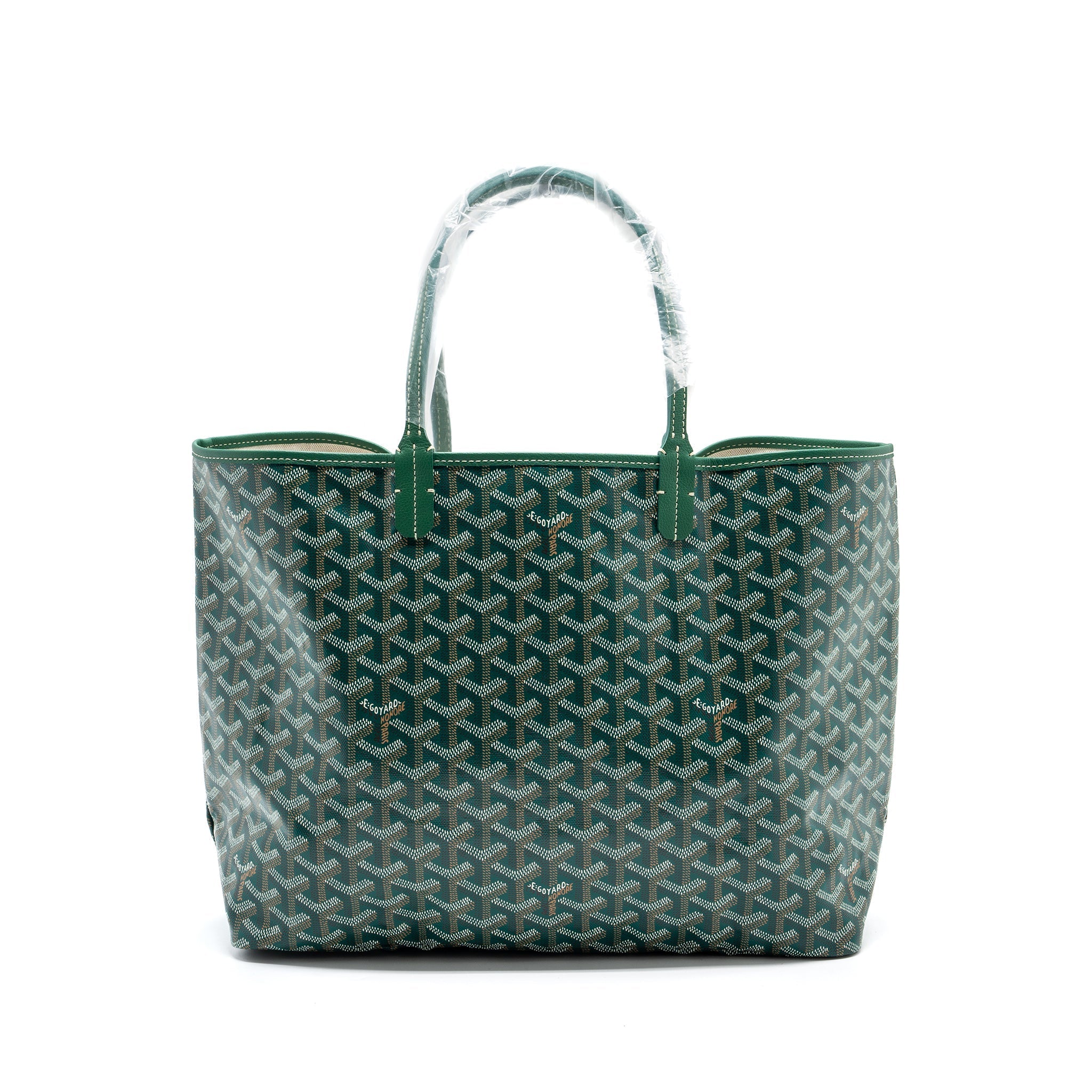 GOYARD SAINT LOUIS PM TOTE BAG GOYARDINE CANVAS GREEN / MULTICOLOURED SHW