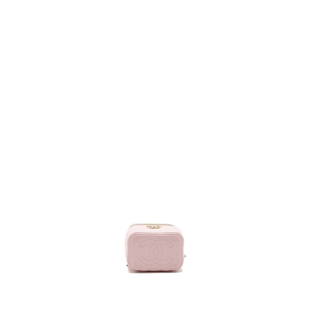 CHANEL MINI VANITY WITH GIANT CHAIN LAMBSKIN LIGHT PINK LGHW