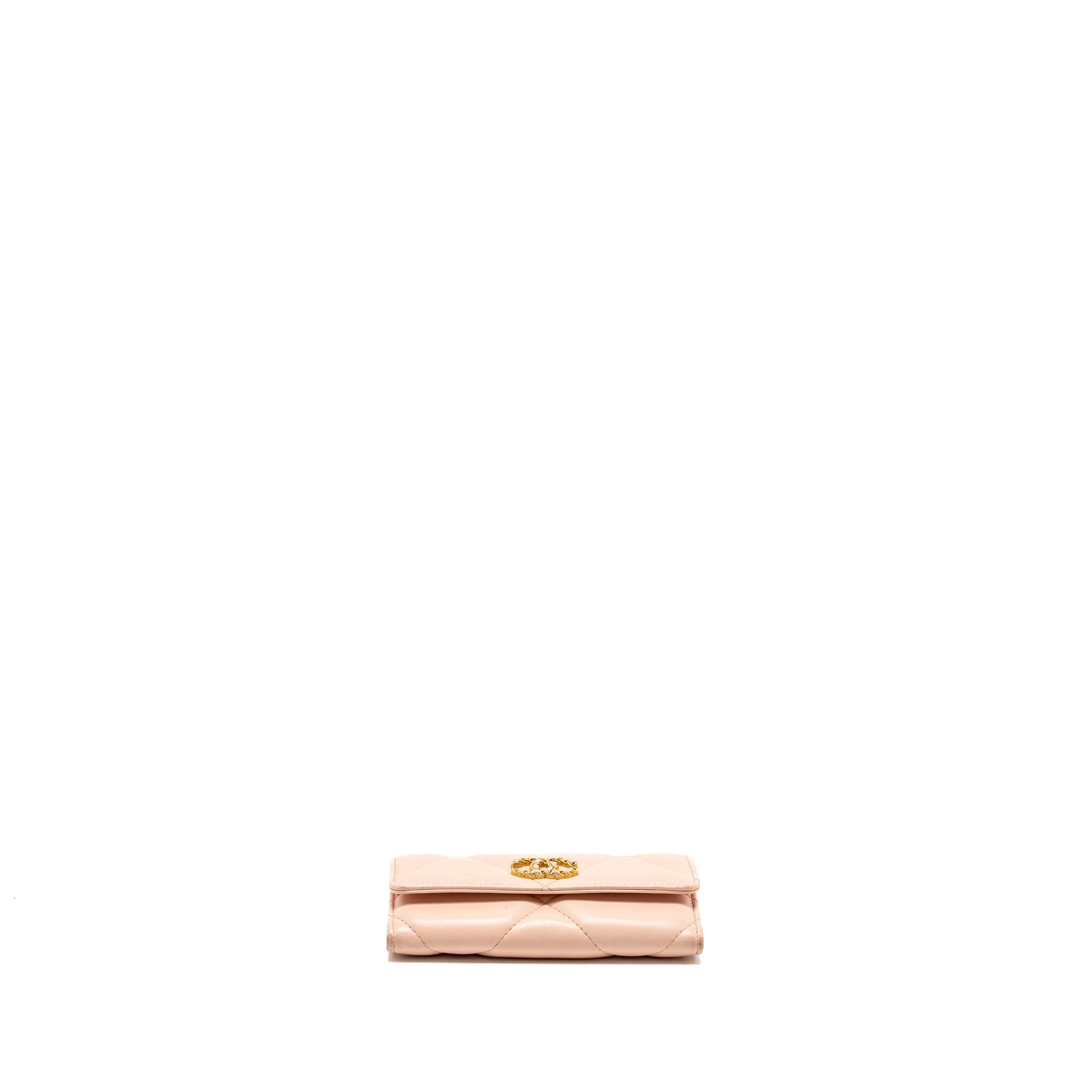 CHANEL 19 LONG FLAP WALLET LAMBSKIN PINK GHW (MICROCHIP)