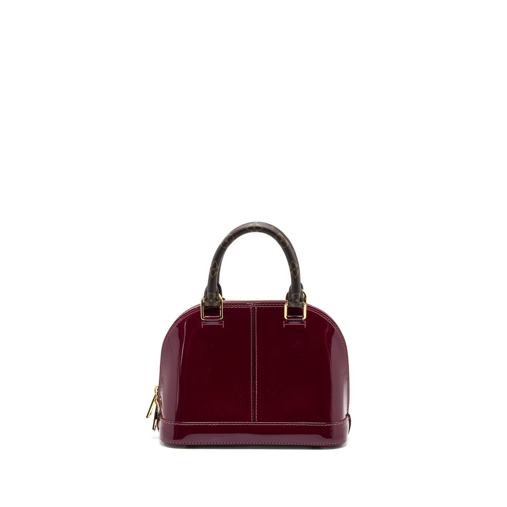 LOUIS VUITTON ALMA BB VERNI MIROIR PATENT DARK PINK GHW