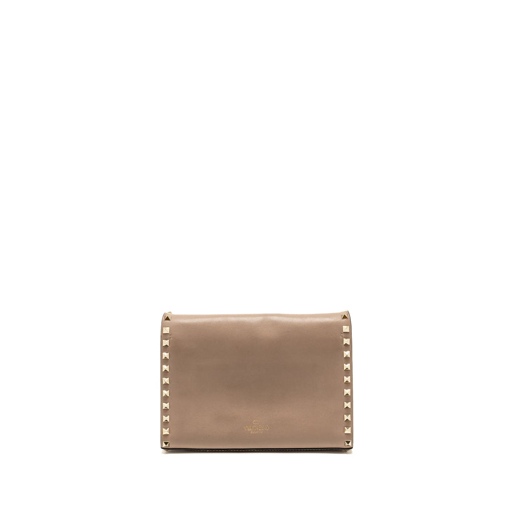VALENTINO SMALL ROCKSTUD CROSSBODY BAG CALFSKIN BEIGE LGHW