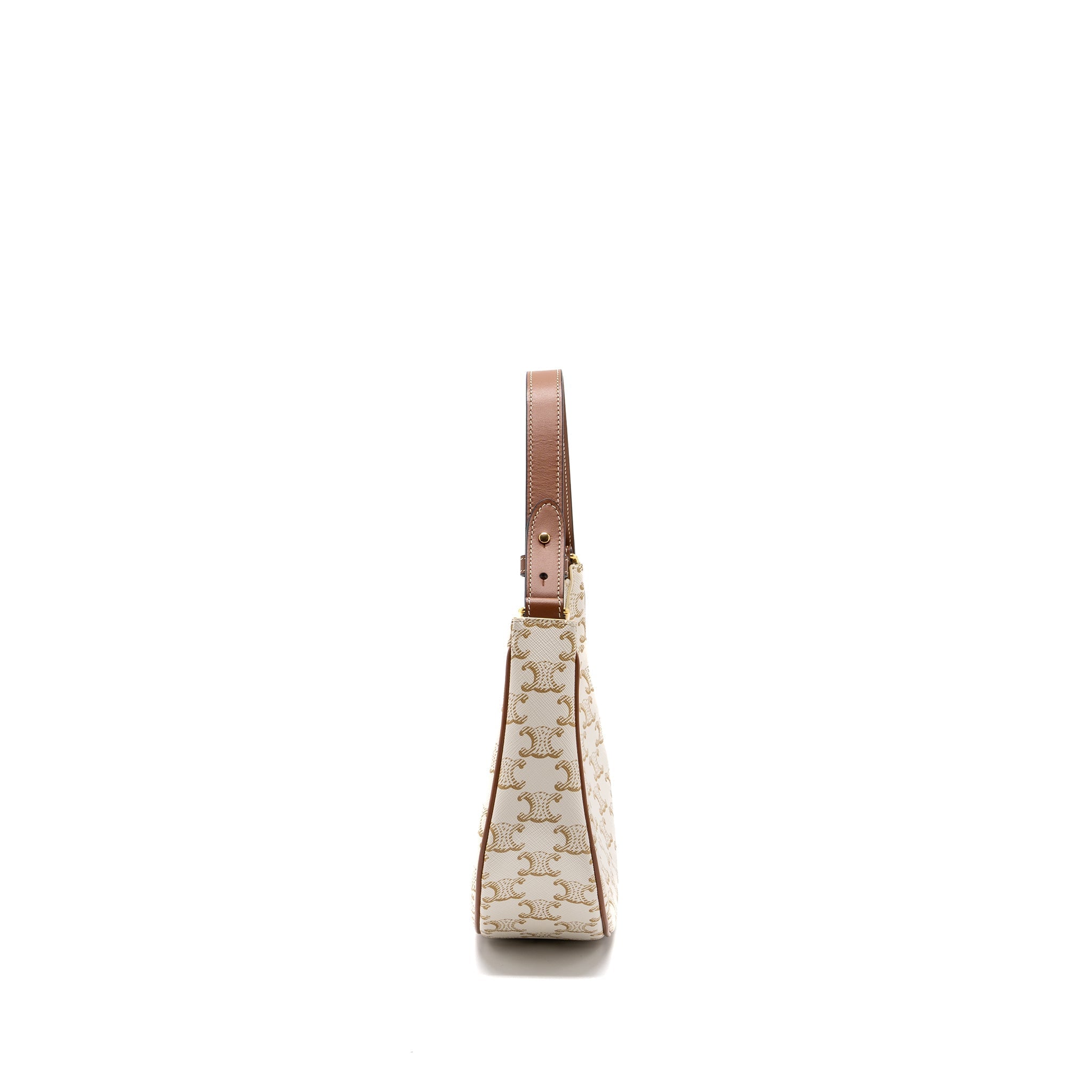 CELINE AVA BAG TRIOMPHE CANVAS/CALFSKIN WHITE GHW