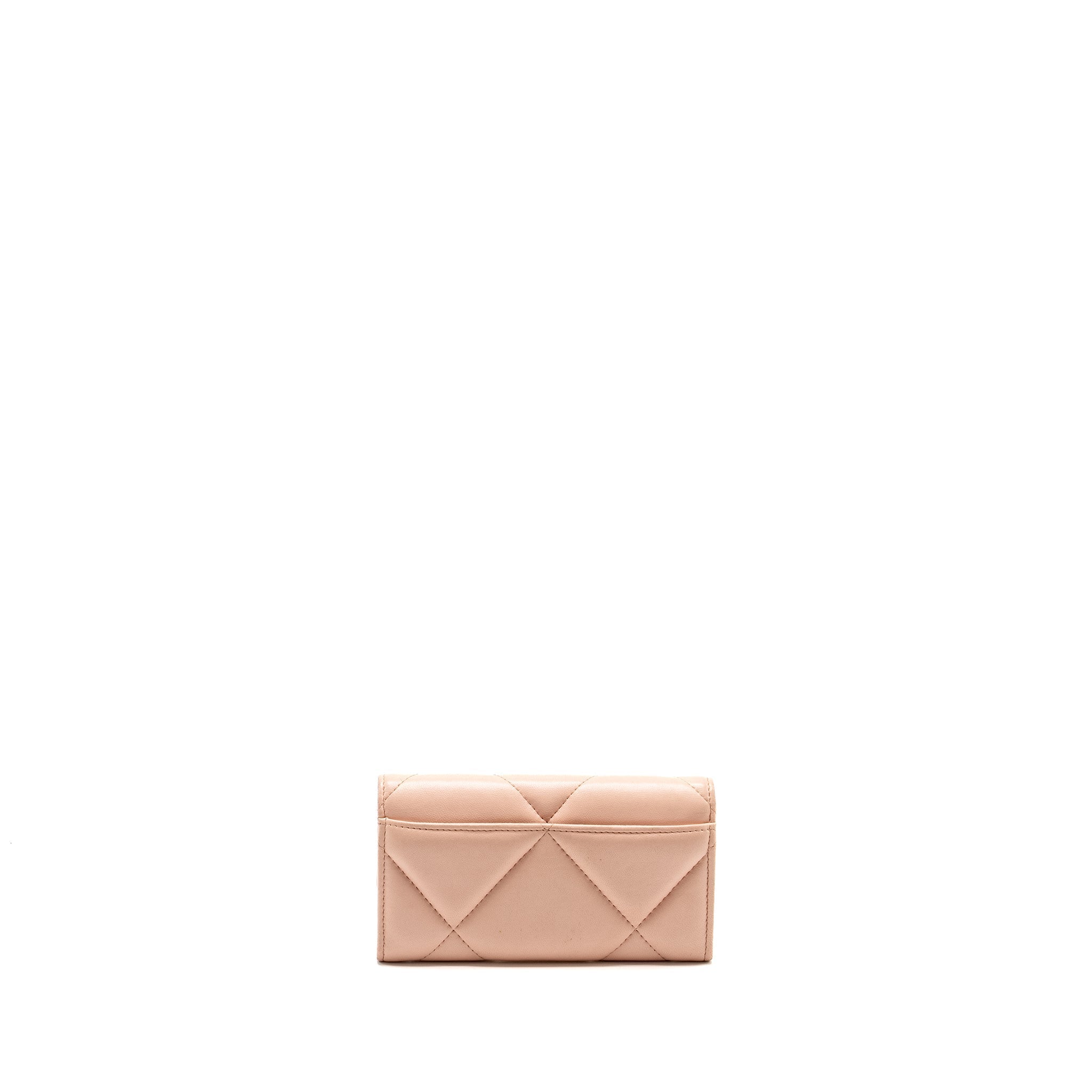 CHANEL 19 LONG FLAP WALLET LAMBSKIN PINK GHW (MICROCHIP)