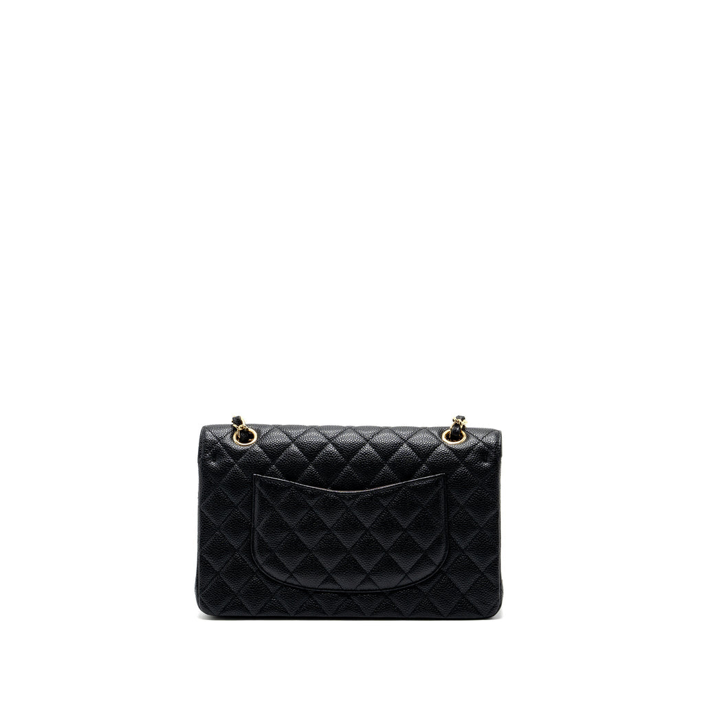 CHANEL MEDIUM CLASSIC DOUBLE FLAP BAG CAVIAR BLACK GHW