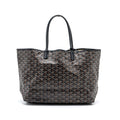 GOYARD SAINT LOUIS PM TOTE BAG GOYARDINE CANVAS BLACK SHW