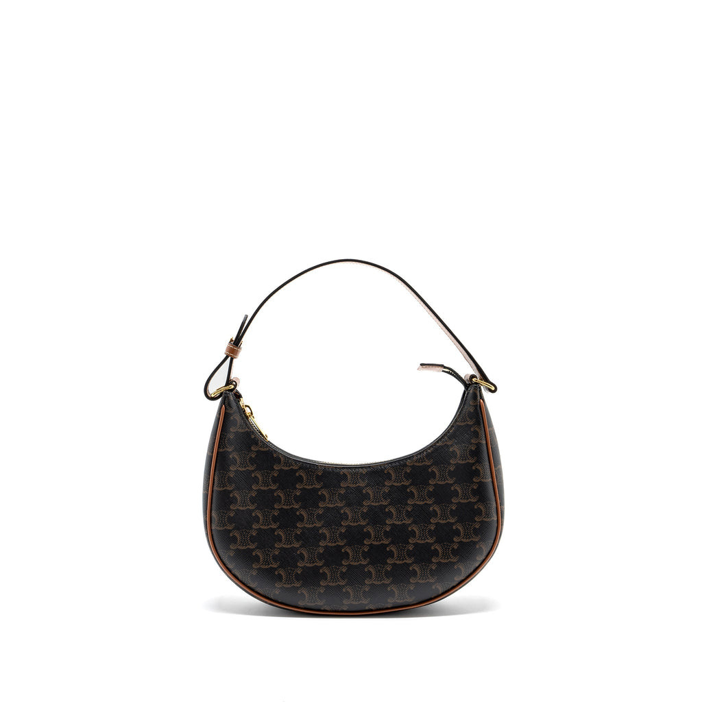 CELINE AVA BAG TRIOMPHE CANVAS / CALFSKIN BROWN GHW