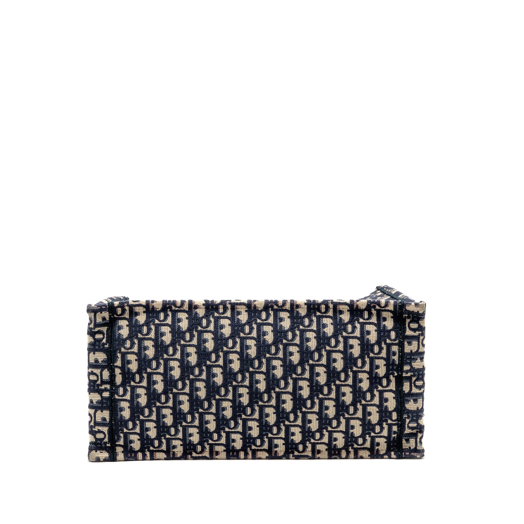 DIOR MEDIUM BOOK TOTE OBLIQUE EMBROIDERY ECRU/BLUE