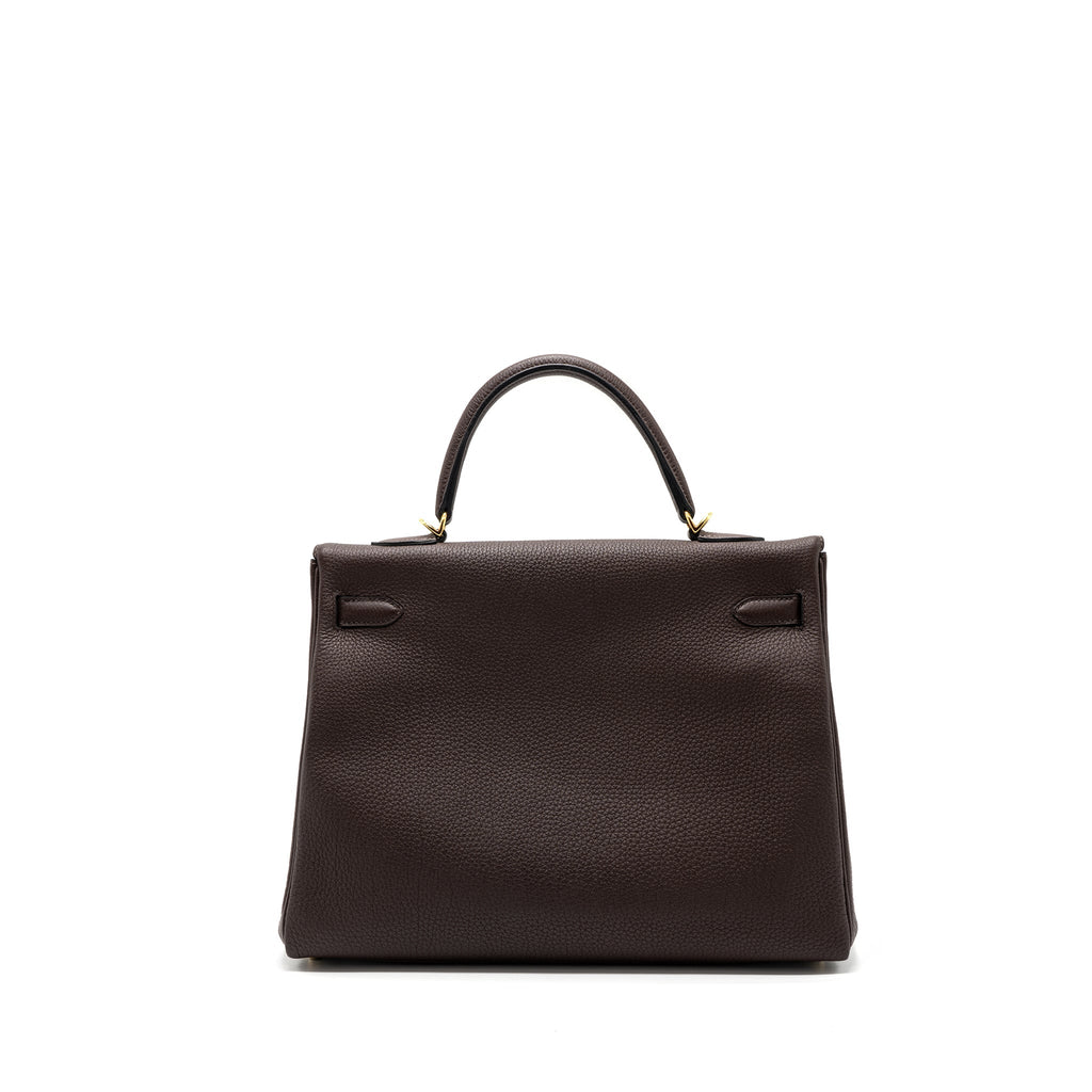 HERMES KELLY 35 TOGO CHOCOLATE GHW