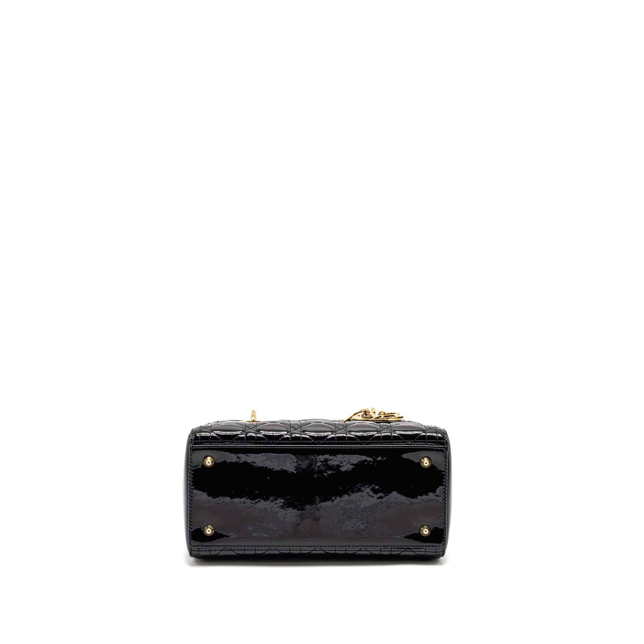 DIOR MEDIUM LADY DIOR PATENT BLACK GHW