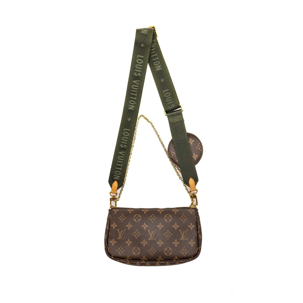 LOUIS VUITTON MULTI POCHETTE MONOGRAM CANVAS / KHAKI STRAP GHW