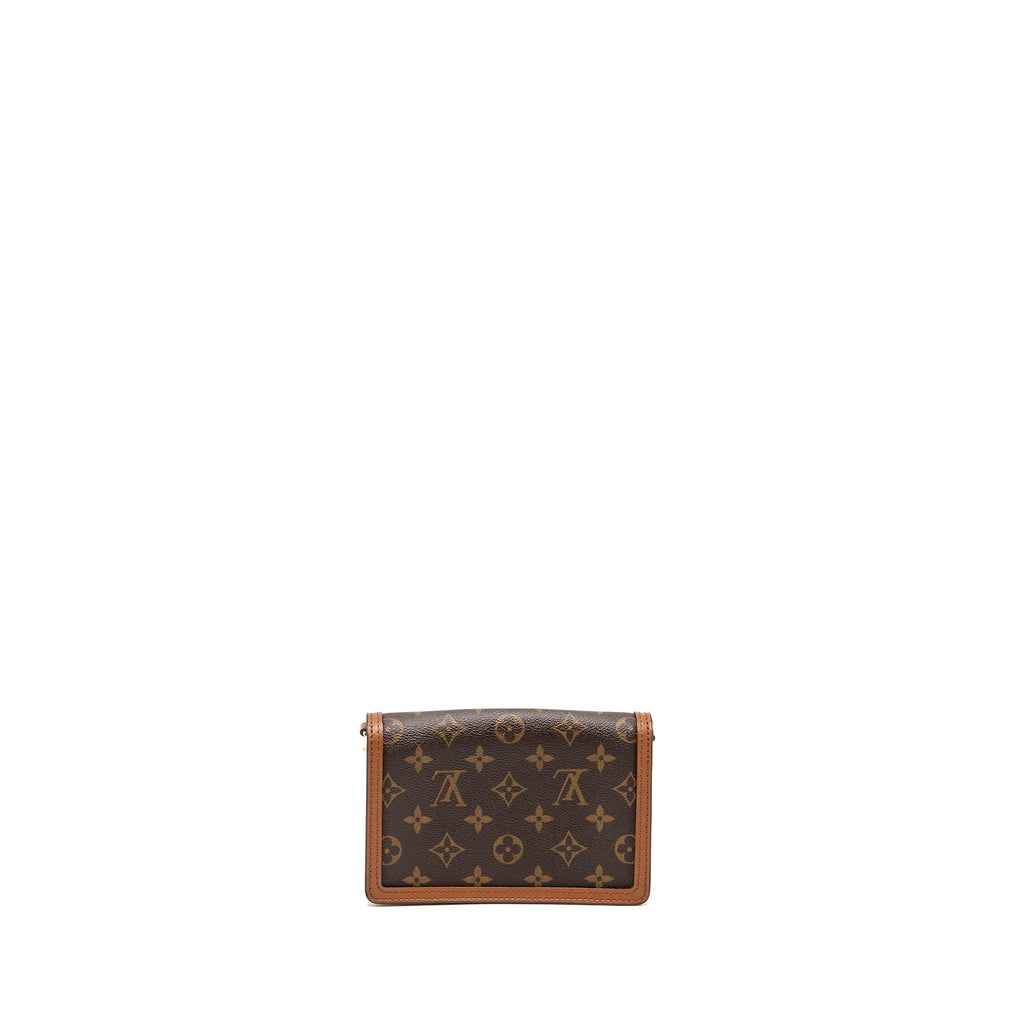 LOUIS VUITTON DAUPHINE CHAIN WALLET MONOGRAM REVERSE CANVAS GHW