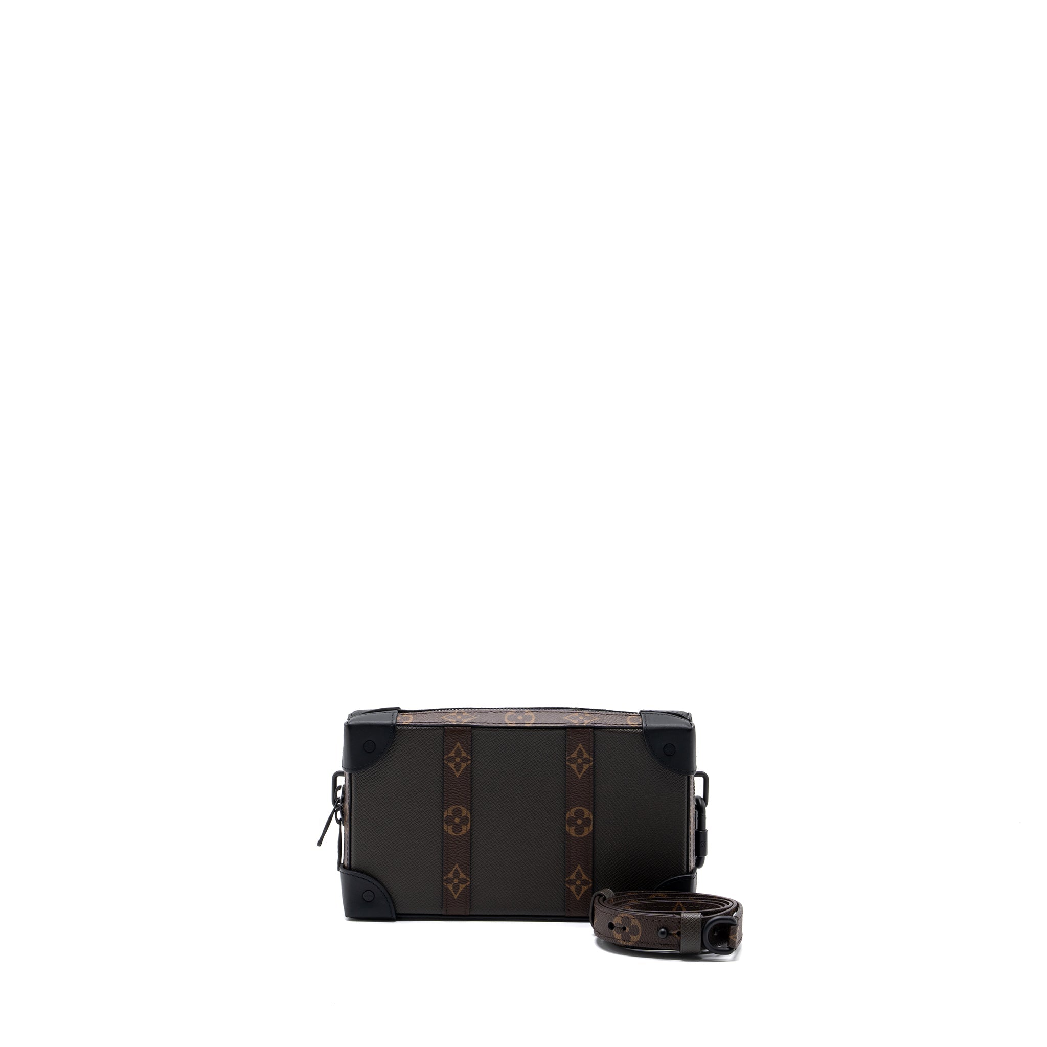 LOUIS VUITTON SOFT TRUNK WALLET TAIGA / MONOGRAM CANVAS KHAKI GREEN WITH BLACK HARDWARE