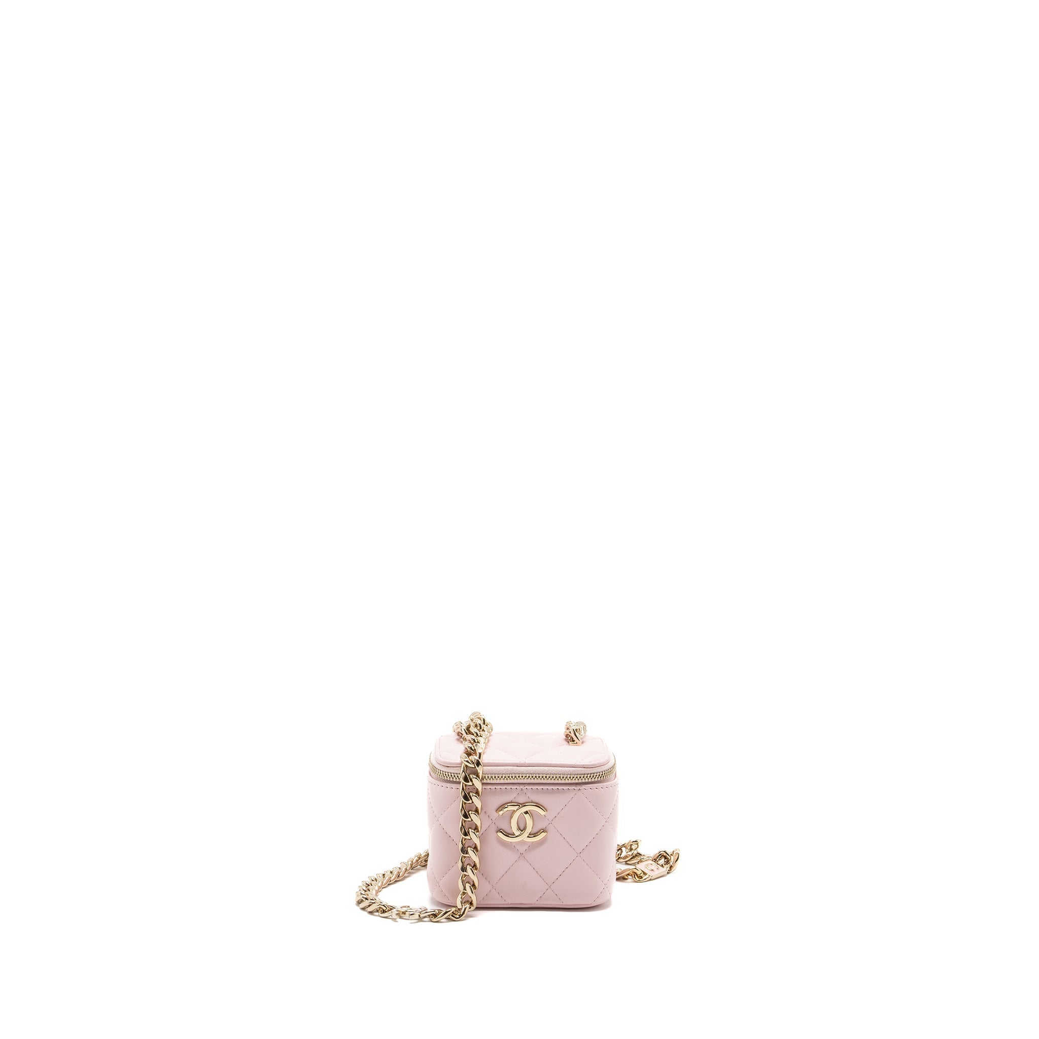 CHANEL MINI VANITY WITH GIANT CHAIN LAMBSKIN LIGHT PINK LGHW
