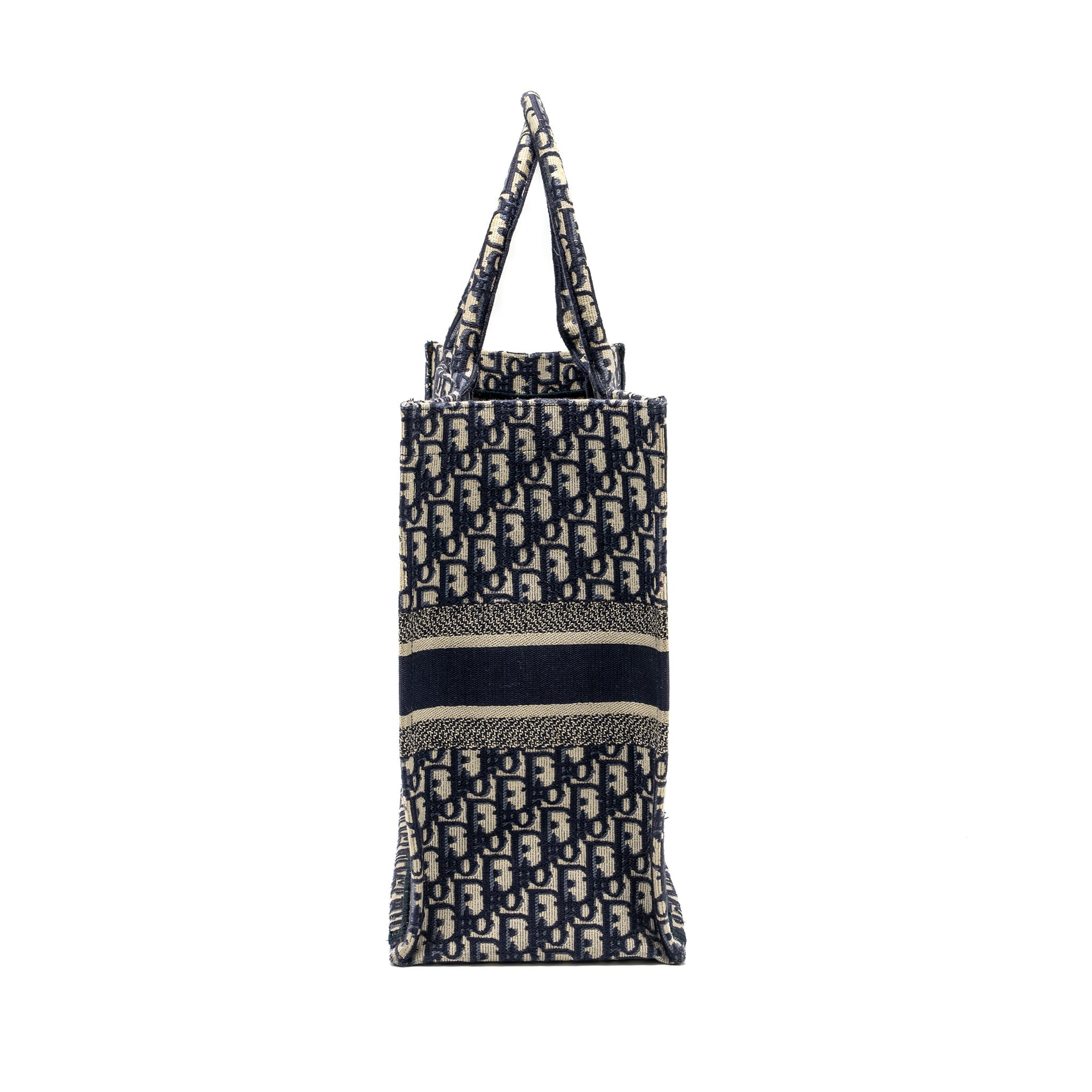 DIOR LARGE BOOK TOTE BLUE OBLIQUE EMBROIDERY