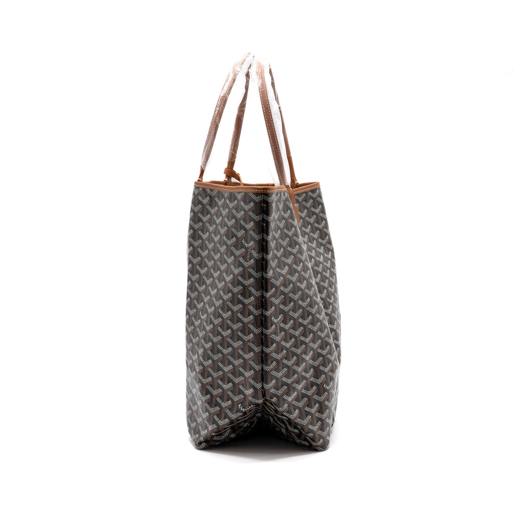 GOYARD SAINT LOUIS GM TOTE BAG CANVAS/ LEATHER BLACK/ TAN SHW