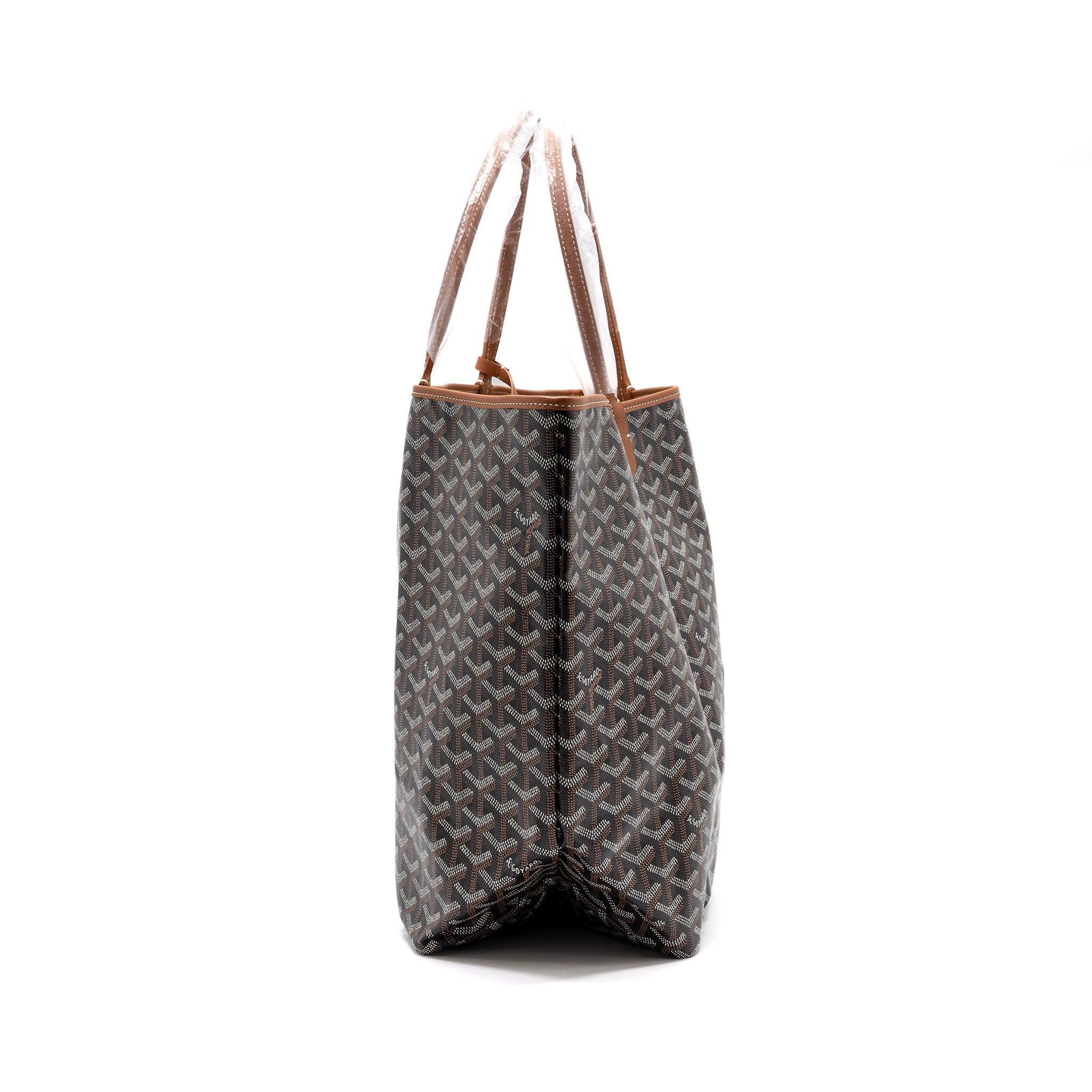GOYARD SAINT LOUIS GM TOTE BAG CANVAS/ LEATHER BLACK/ TAN SHW