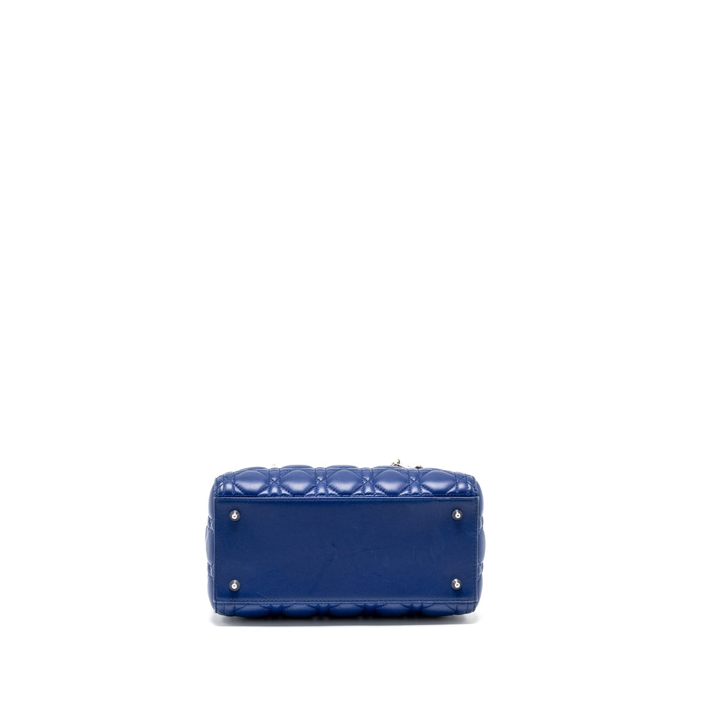 DIOR MEDIUM LADY DIOR LAMBSKIN BLUE SHW